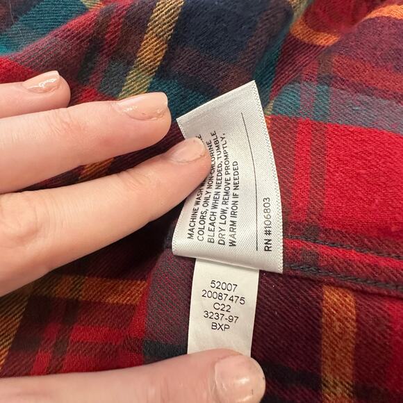 Duluth‎ Trading Flannel Tartan Plaid Red Mens 2XL Relaxed Fit Button Down Shirt - Picture 9 of 9